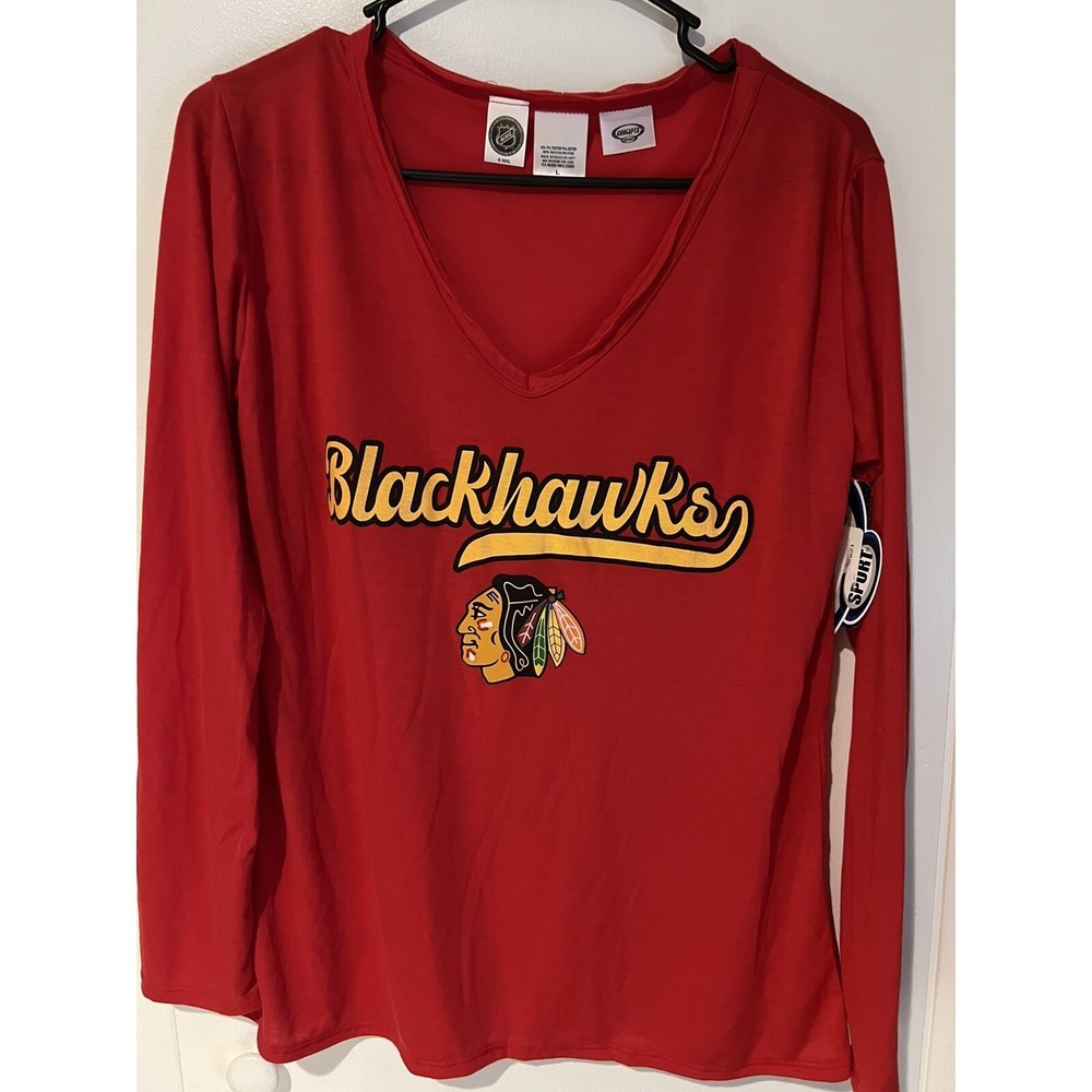 NWT Concepts Sports NHL CHICAGO BLACKHAWKS Long Sleeve Shirt Thin Size Large L